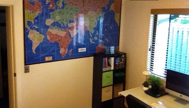 Giant board on study wall